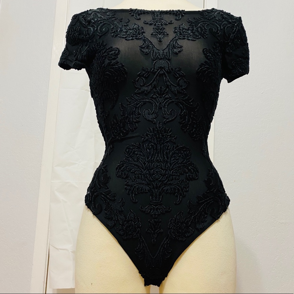 Black sheer bodysuit